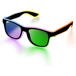 MEHIAZ Led Light Up Glasses 2 Pack Glow In The Dark Neon Rave Glasses for Rave Party, Edm, In Multicolor