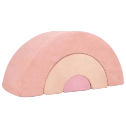 COSTWAY 3 PCs Toddlers Climbing Toys With Elastic Filling Baby Foam Blocks Crawling Tunnel