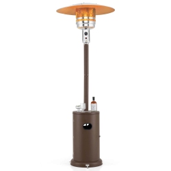 COSTWAY 50, 000 Btu Patio Heater With Wheels Round Table Design & Stainless Steel Burner