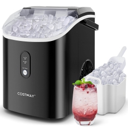 COSTWAY Nugget Countertop Ice Maker With Soft Chewable Pellet Ice Ready In 6 Mins