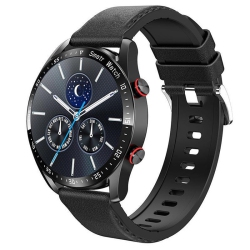 YONWAY Ecg+Ppg Bluetooth Call Smart Watch Men Laser Health Blood Pressure Fitness Sports Watches Man Sports Waterproof Smartwatch (Black Leather)