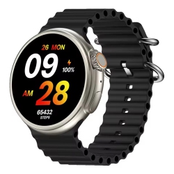 YONWAY Smart Watch Nfc Lingdong Island 5.1 Bluetooth Call Sleep Blood Pressure Monitoring Three Watch Straps Waterproof Watch (Black)