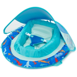 SWIMWAYS Sun Canopy Inflatable Infant Spring Float for Infants 3-9 Months, Shark Design