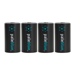 PALE BLUE EARTH Rechargeable D Batteries \w USB Charger By Pale Blue, Lithium Ion 1.5V 5000Mah, Fast Charging, Over 1000 Cycles, \w Led Charge