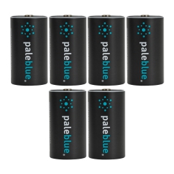 PALE BLUE EARTH Rechargeable D Batteries \w USB Charger By Pale Blue, Lithium Ion 1.5V 5000Mah, Fast Charging, Over 1000 Cycles, \w Led Charge