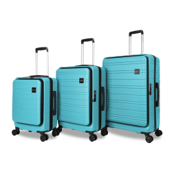 TUCCI Italy Circolo 3PC Luggage Set (18.5, 23, 27") Expandable-Teal