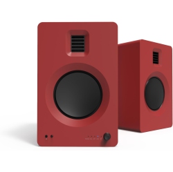 KANTO Tuk Powered Bookshelf Speakers W/ Built-In USB Dac, Dedicated Rca W/ Phono Pre-Amp, Bluetooth, Amt Tweeter & 5.25" Aluminum Driver (Maroon Red)
