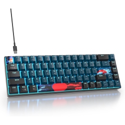 OECECA 60% Wi Gaming Keyboard, 68 Keys Portable Mechanical Keyboard, Compact Mini Keyboard \w RGB Backlit Switch Pbt Keycaps for Win Laptop