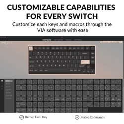 OECECA V1 Max Wireless Custom Mechanical Keyboard, Qmk/via Programmable 75% Layout Bluetooth 5.1/2.4 Ghz/wired RGB \w Hot-Swappable Gateron Jupiter