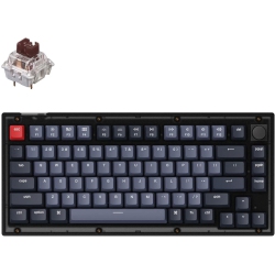 OECECA V1 Hot-Swappable Custom Mechanical Keyboard, 75% Layout Knob Qmk/via Programmable RGB Backlight, Type-C Wired \w Keychorn K Pro Switch For