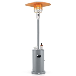 COSTWAY 50, 000 Btu Patio Heater With Wheels Round Table Design & Stainless Steel Burner