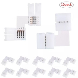 ISTAR 10 PCs 10MM 4-Pin Solderless Clip Coupler Connector - Led Strip Connector