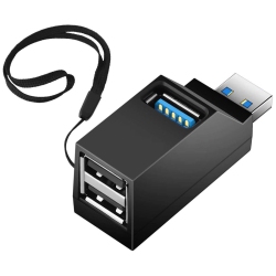 ISTAR 3-Port USB 3.0 Hub With Cable for Connecting Peripherals to Hard-To-Reach Ports