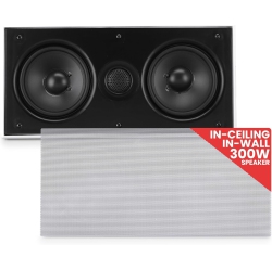 PYLE Ceiling Wall Mount Enclosed Speaker - 300 Watt Stereo In-Wall / In-Ceiling Flush Mounted Sound Speaker System W/ Dual 5.25" Long Throw Woofers