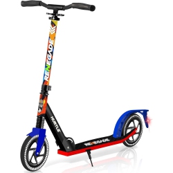 HURTLE Renegade Kick Scooters for Kids Teenagers Adults- 2 Wheel Kids Scooter \w Adjustable T-Bar Handlebar - Portable Folding Scooters for Kids \w