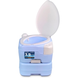 SERENELIFE 3.9 Gallon Portable Camping Toilet \w Plastic Funnel, Hand Spray, Diagonal Seat, Storage Box for Phone, Portable Potty for Adults