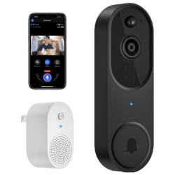 LDAS ELECTRONICS Ldas A2 Video 1080P Doorbell Camera Wireless \w Chime, Cloud Storage, Night Vision, 2.4Ghz Wifi, Live Image, 2-Way Audio, Indoor