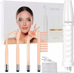 MAYBUD Portable Handheld High Frequency Facial Wand Skin Machine Acne Treatment Device Beauty Instrument With Glass Packaging Case