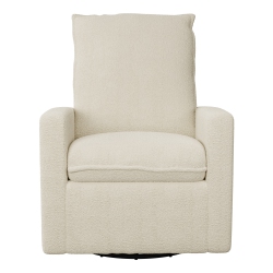 CORLIVING Upholstered Boucle Glider Recliner Chair, Modern Recliner Chair for Living Room, Bedroom In White