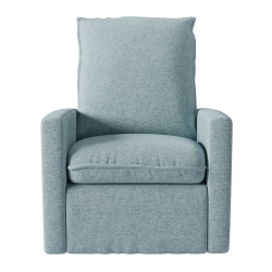 CORLIVING Upholstered Glider Recliner Chair, Modern Recliner Chair for Living Room, Bedroom In Light Blue