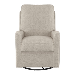 CORLIVING Upholstered Fabric Swivel Manual Recliner Chair, Modern Recliner Chair for Living Room, Bedroom In Beige