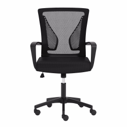CORLIVING Cooper Mesh Back Ergonomic Height Adjustable Task Chair - for Home Office, Tilting, Padded Seat In Black