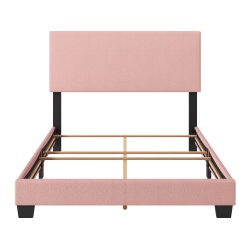 CORLIVING Modern Fabric Twin Bed In In Pink