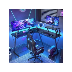 SVEN & SON 51 Inch L Shaped Gaming Desk Gamer Table Computer Desk PC Workstation In Black