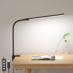 LEPRO Clip On Desk Lamp Led Reading Light Dimmable USB Clamp Lamp \w 3 Color Modes 10 Brightness, Adjustable Flexible Gooseneck Table Light for Bed
