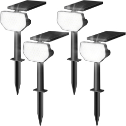 LEPRO Solar Spotlights Outdoor 4-Pack, 43 Leds Outdoor Solar Lights 6500K Daylight White, Ip65 Waterproof, Dusk-To-Dawn, Auto On/off Solar Garden