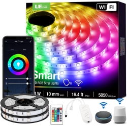 LEPRO Le Smart Led Lights, 32.8Ft(16.4Ft 2) 300 Leds Wifi Led Strip Lights, App Control Smart Led Light Strip, Work \w Alexa And Google Assistant