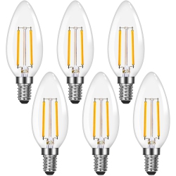 LEPRO Chandelier Light Bulbs Dimmable Led, E12 Candelabra Bulbs, 60W Equivalent Candle Light Bulbs, 2700K Warm White, 500 Lumens, Vintage Led Edison