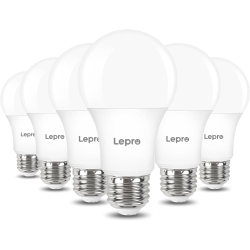 LEPRO Dimmable Led Light Bulbs, 60W Equivalent Led Bulb 6 Packs, 2700K Warm White, 9.5W 800Lm A19 E26 Standard Medium Base, Ul Fcc Listed, 15000