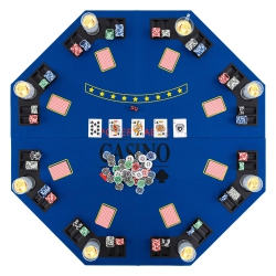 COSTWAY 48" Poker Table Top - 8 Player Foldable Texas Holdem Poker Table Topper