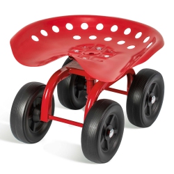 COSTWAY Rolling Garden Cart Heavy Duty Workseat With 360° Swivel Seat & Adjustable Height
