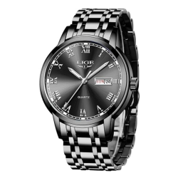 LIGE Mens Watches Fashion Waterproof Stainless Steel Analogue Quartz Watch Business Automatic Calendar Wrist Watch for Men In Multicolor