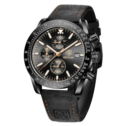 MEHIAZ Mens Watches/montre Homme Chronograph Analog Quartz Waterproof Wrist Watch for Men Business Casual Sport Date Dress Watch \w Leather/stainless