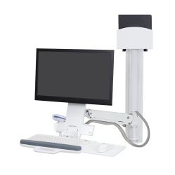 ERGOTRON Styleview Sit-Stand Combo System, Small Cpu Holder - - (45-273-216) In White