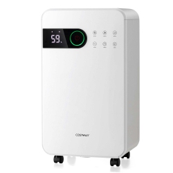 COSTWAY 2500 Sq. Ft Dehumidifier, 32 Pints Home Dehumidifier \w Sleep Mode, 24H Timer, 3-Color Led Indicator Light & Child Safety Lock, Quiet