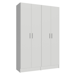 MADESA Wardrobe Armoire Closet Pantry Storage Cabinet With 4 Doors And 10 Utility Shelves 47"l Wooden Organization Unit for Bedroom, Office -