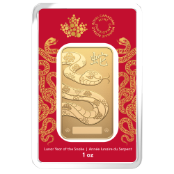BORDER GOLD 1 OZ Royal Canadian Mint Bar Lunar Year Of The Snake 2025