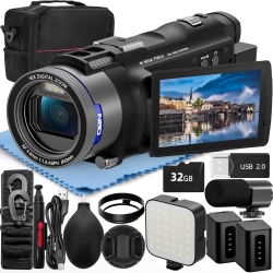 NBD 4K Ultra HD Camcorder Video Camera \w True 48Mp, Vlogging Camera for \w Wi-Fi & App Control, Video Recorder \w 3X Battery Life, 16X Zoom, External