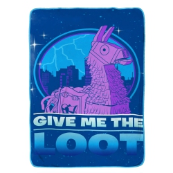FORTNITE Llama Soft Microfiber Blanket for Kids - (62" X 90") - Epic Games Give Me The Loot