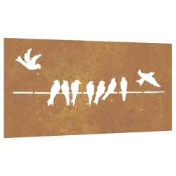 VIDAXL Garden Wall Decoration 105X55 Cm Corten Steel Bird Design