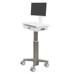ERGOTRON Carefit Light-Duty Slim 2.0 Lcd Medical Cart With 1 Drawer - White/warm - (C50-3510-0) In Grey