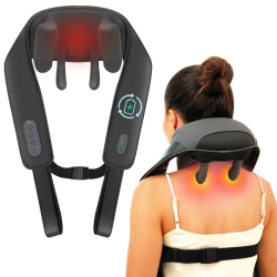SNAILAX Cordless Neck Massager With Heat, 4D Deep Kneading, Shiatsu Neck And Shoulder Massager, Electric Massage Pillow for Neck, Traps, Shoulder