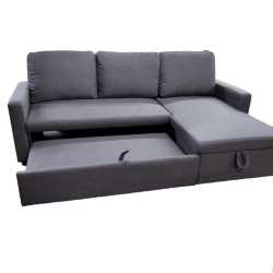 UPMODERNE Austin Sectional Sofa Bed With Storage - Dark In Grey