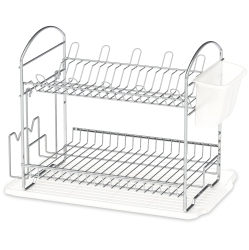 SIMPLE HOUSEWARE Simplehouseware Dish Drying Rack With Drainboard, Chrome