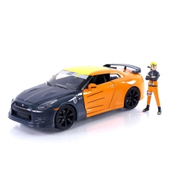 JADA Naruto 1:24 2009 Nissan Gt-R(R35) Die-Cast Car & 2.75" Naruto Figure, Toys for Kids And Adults