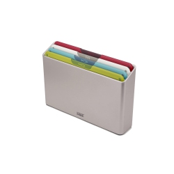 JOSEPH JOSEPH Folio Icon - 4 Piece Food Specific, Non-Slip Color-Coded Cutting Board Set With Storage Case, Large- Mul